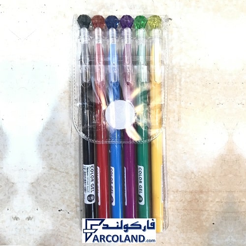 خودکار ماکارون بسته 6 رنگ | Macaroon beisi | نوک 0.38 میلیمتری | Gel pen