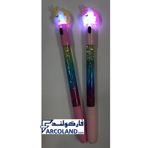 خودکار آکواریومی چراغ دار طرح اسب تک شاخ کد 3152