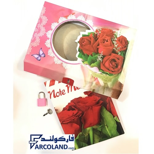 دفتر خاطرات قفل دار طرح گل کد 6524