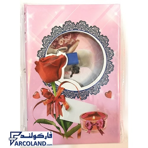دفتر خاطرات قفل دار طرح گل کد 6524