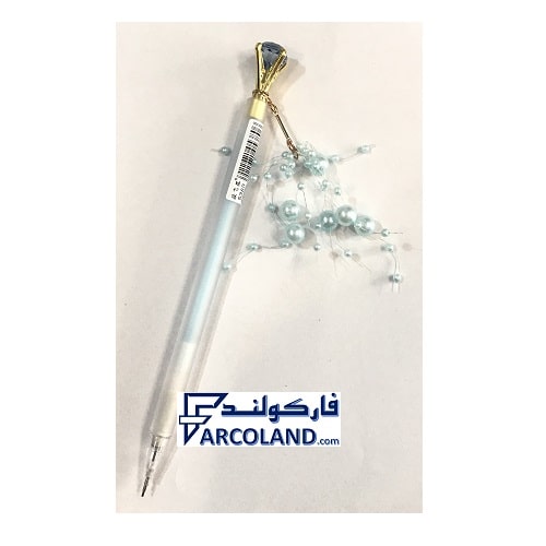 مداد فشاری نوک 0.7 میلی متر طرح الماس با آویز مروارید فانتری کد B5380 | اتود نوکی