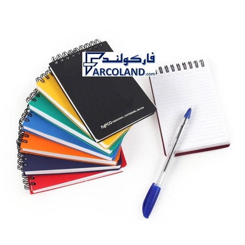 دفترچه یادداشت فنر بالا طلقی مات پاپکو کد NB616 | دوبل فنر | 100 برگ