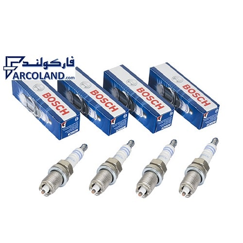 شمع موتور خودرو بوش BOSCH دو پلاتین مدل FLR8LDCU | بسته 4 عددی | 9+ | اصل روسیه