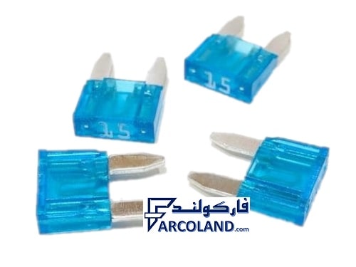 مینی فیوز خودرو دو شاخ ژاپنی اصل 15 آمپر آبی رالیا Raliya کد R4236 | بسته 4 عددی | کوچک Mini