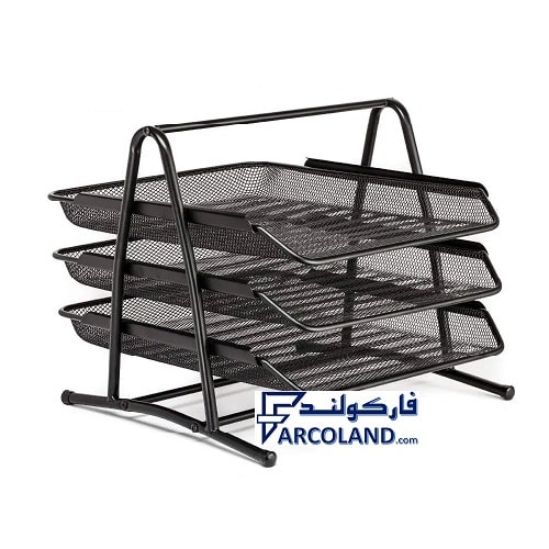 کازیه فلزی توری سه طبقه مدل PR-3 ایدل | Letter Tray 3-Layer File Holder Data Shelf Storage Ideal Box