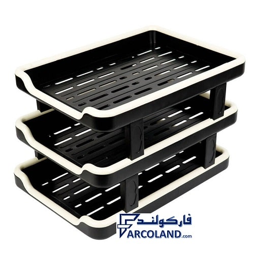 کازیه پلاستیکی سه طبقه مدل ER-3 فارسا باکس | Letter Tray 3-Layer File Holder Data Shelf Storage Farsa Box