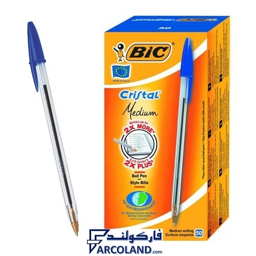 خودکار 1 میلی متری بیک سری کریستال بسته 50 عددی مدل BIC Cristal