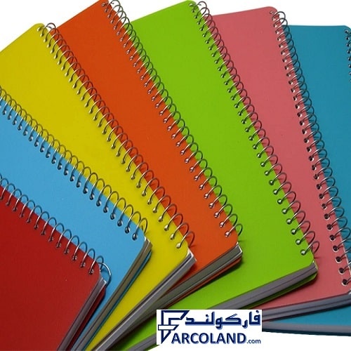 دفتر خط دار سیمی 100 برگ جلد طلقی مات (فنری مشق)