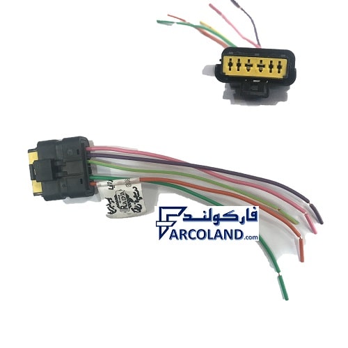 سوکت 6 خانه پمپ بنزین و چراغ جلو و دریچه گاز برقی رالیا Raliya کد R235 | لحیم کاری شده با سیم خودرویی