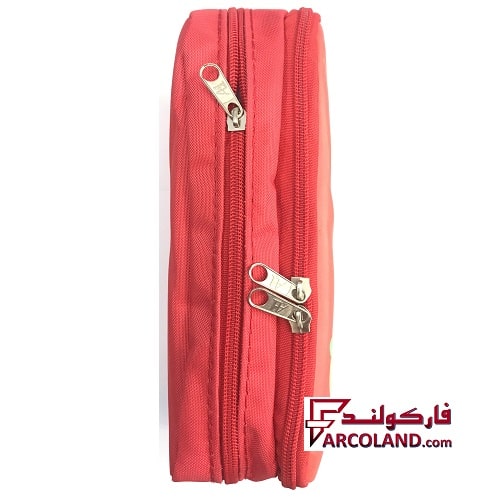 جامدادی پارچه ای متین کد 3-301 طرح دو گاو | Matin pencil case | دو زیپ