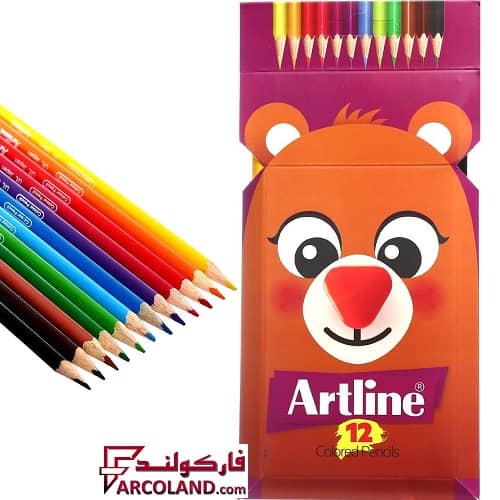 مداد رنگی 12 رنگ آرت لاین مدل ECP12P | جعبه مقوایی | Artline colour pencil