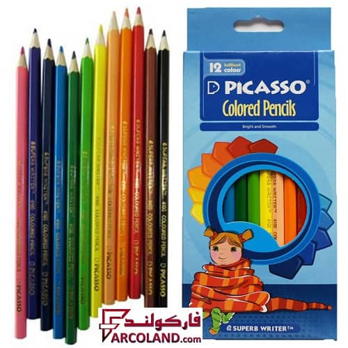 مداد رنگی 12 رنگ پیکاسو مدل 4100 | جعبه مقوایی | Picasso colour pencil