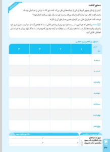 نمونه صفحه داخل کتاب همراه من دفتر برنامه ریزی هفتگی کنکور مهر و ماه