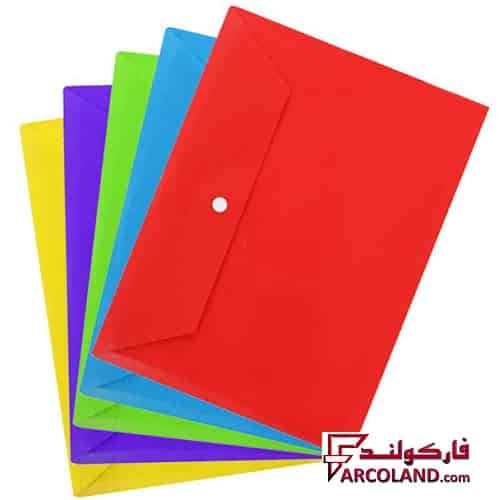 پوشه دکمه دار سایز A5 مدل پلاستیکی | پاکت
