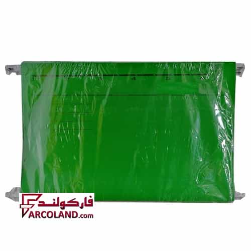پوشه آویز مقوایی همراه با سیخ فلزی رنگ سبز بسته 10 عددی