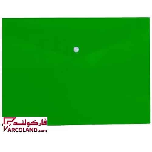 پوشه دکمه دار سبز سایز A4 مدل پلاستیکی