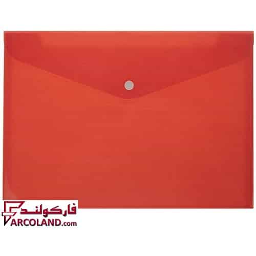پوشه دکمه دار قرمز سایز A4 مدل پلاستیکی