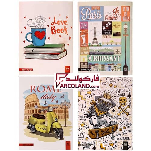 دفتر خط دار مشق ته دوخت 80 برگ مدل کلاسیک (طرح متنوع)