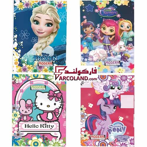 دفتر شطرنجی ته دوخت 30 برگ جلد گلاسه خانه ریز دخترانه | 0.5 سانتی متر