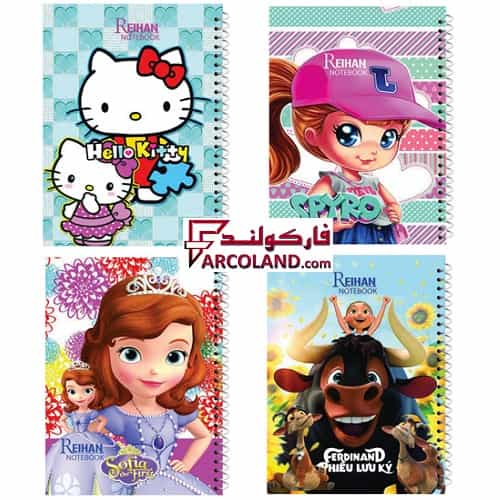 دفتر شطرنجی سیمی 50 برگ جلد طلقی خانه درشت دخترانه | 1 سانتی متر