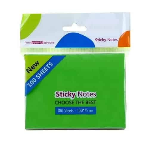 کاغذ یادداشت رنگی چسب دار سایز 75 × 100 میلی متر بسته 100 برگی | استیک نوت