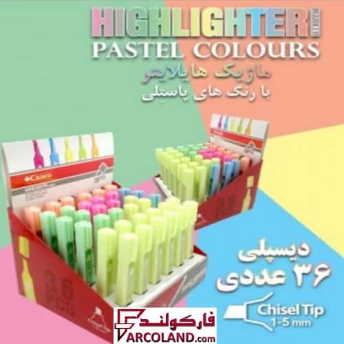 ماژیک هایلایتر کنکو Canco مدل پاستیلی Pastel بسته 36 عددی | علامت گذار