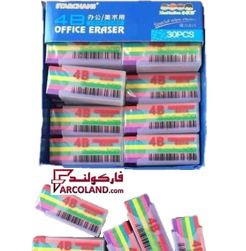 پاک کن رنگی مدل بودار رنگارنگ همراه کاور محافظ بسته 30 عددی