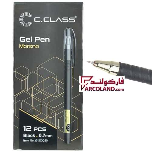 خودکار روان نویس مشکی سی کلاس C.Class نوک 0.7 میلی متری مدل مورنو Moreno بسته 12 عددی
