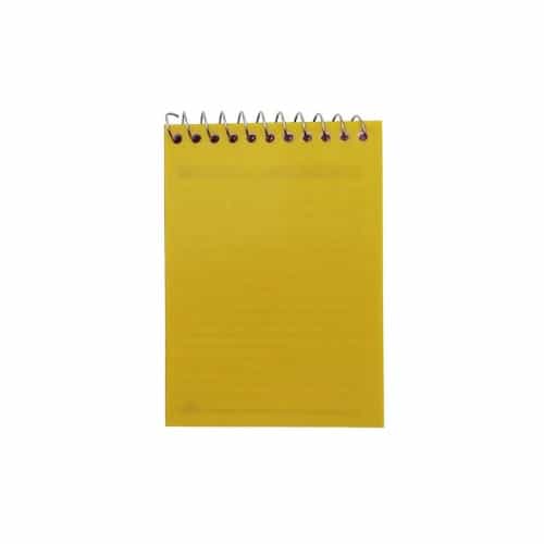 دفترچه یادداشت جلد طلقی رنگی ساده سایز 1/16 سیم از بالا 50 برگ