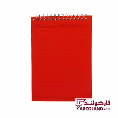 دفترچه یادداشت جلد طلقی رنگی ساده سایز 1/8 سیم از بالا 50 برگ