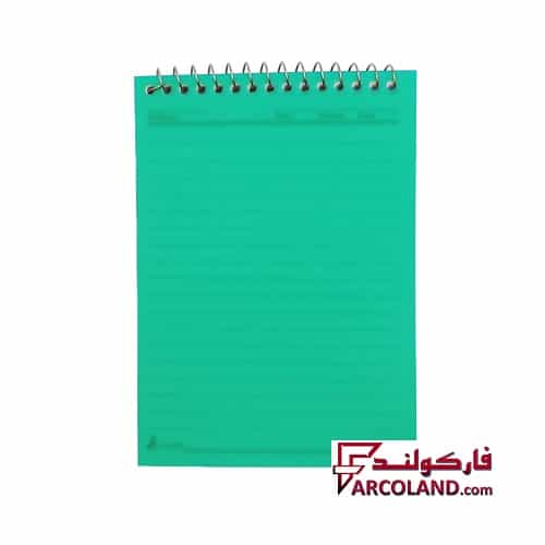 دفترچه یادداشت جلد طلقی رنگی ساده سایز 1/8 سیم از بالا 50 برگ