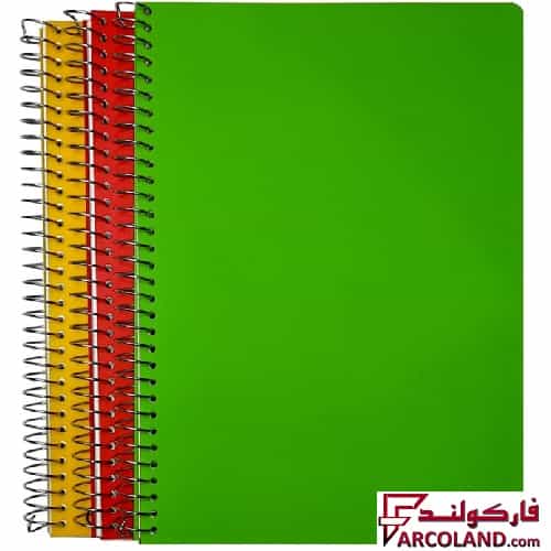 دفتر 200 برگ خط دار سیمی طلقی جلد مات رحلی سایز A4