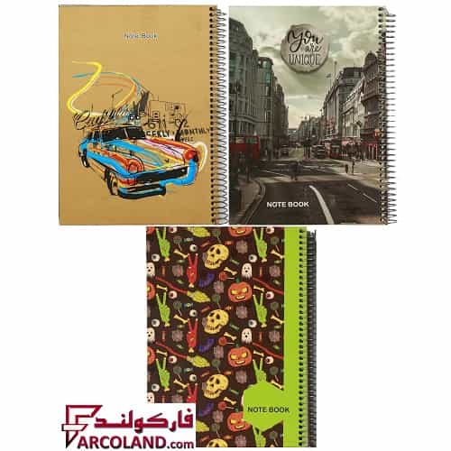 دفتر سیمی جلد سخت گالینگور سایز A4 طرح کلاسیک 100 برگ سایز رحلی