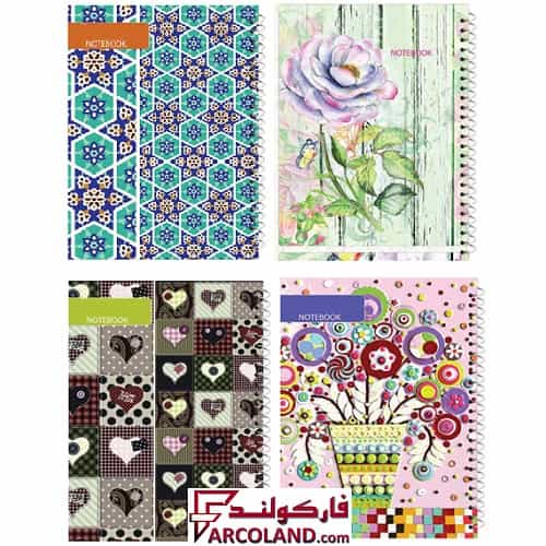 دفتر سیمی جلد طلقی سایز A4 طرح کلاسیک 200 برگ سایز رحلی