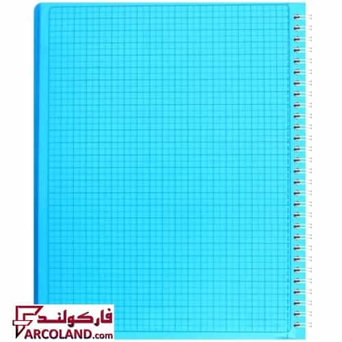 دفتر شطرنجی سیمی سایز A4 جلد طلقی مات 60 برگ 0.5 سانتی متری سایز رحلی
