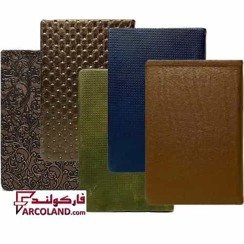 سر رسید سال 1404 جلد چرمی برجسته سایز 11.5 × 17 سانتی متر پنج شنبه و جمعه جدا چاپ دو رنگ | 1/8 سررسید