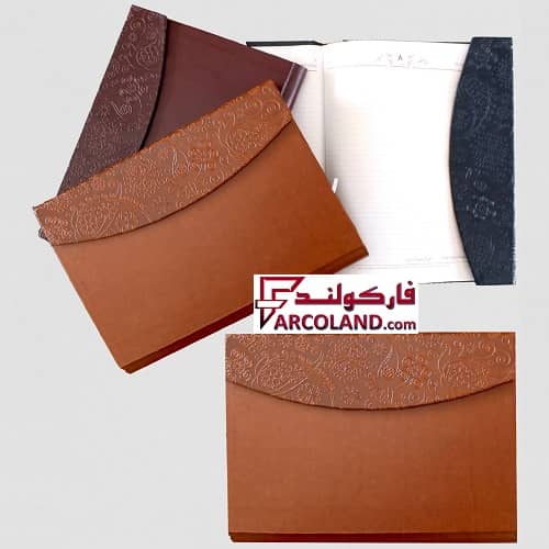 سر رسید سال 1404 سایز وزیری جلد چرم سه لت سلطانی دکمه مگنتی جمعه جدا به همراه جعبه