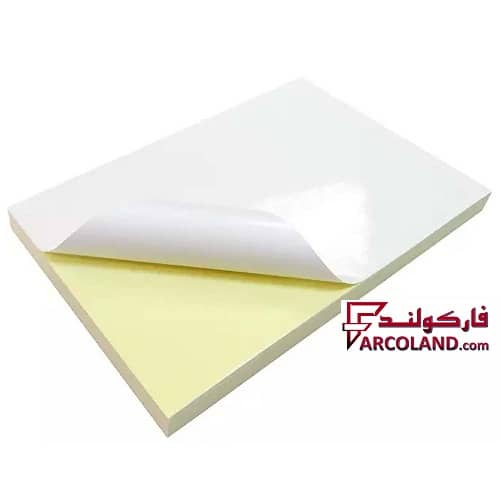 کاغذ پشت چسب دار سایز A4 مدل براق بسته 100 عددی