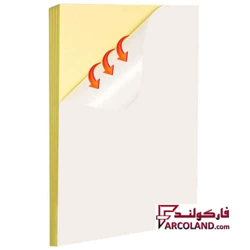 کاغذ پشت چسب دار سایز A4 مدل مات بسته 100 عددی