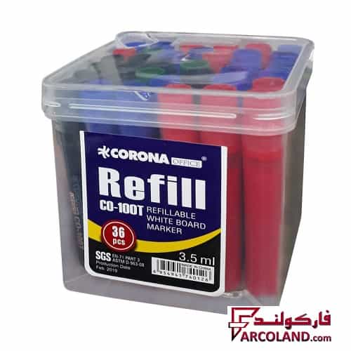 یدک ماژیک وایت برد شارژی رنگ جور بسته 36 عددی