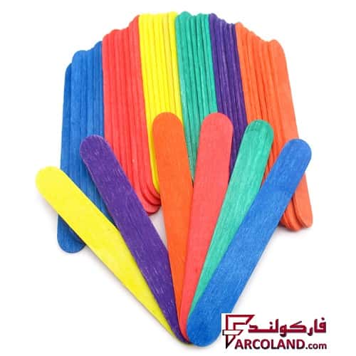 چوب بستنی رنگی پهن بسته 25 عددی