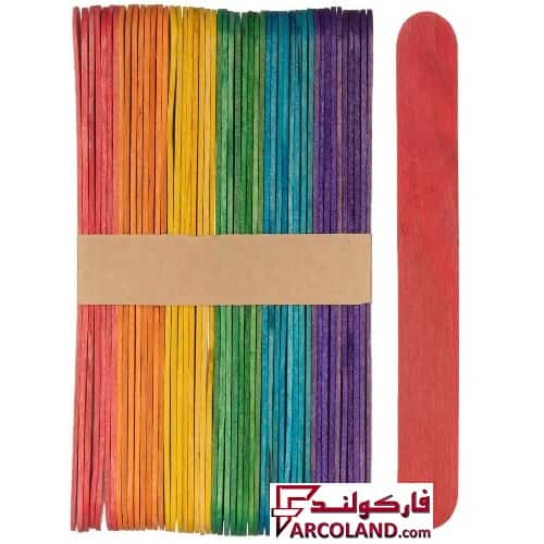 چوب بستنی رنگی پهن بسته 25 عددی