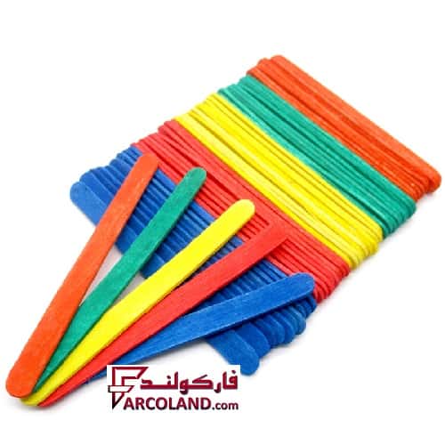 چوب بستنی رنگی بسته 50 عددی باریک