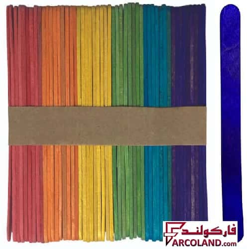 چوب بستنی رنگی بسته 50 عددی باریک