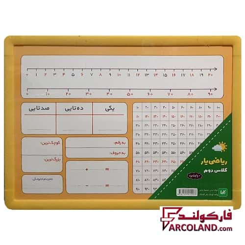 تخته ریاضی یار کلاس دوم دبستان سایز 25 × 35 سانت