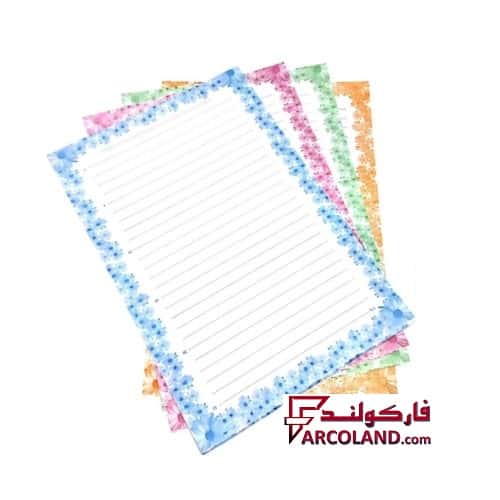 کاغذ A4 خط دار حاشیه گل دار بسته 500 عددی