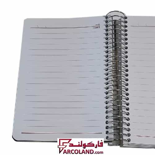 دفتر یادداشت 160 برگ جلد طلقی مات سیم از بغل ساده سایز 11.5 × 16.5 | 1/8