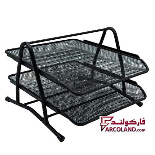 کازیه فلزی توری دو طبقه مدل PR-2 ایدل | Letter Tray 2-Layer File Holder Data Shelf Storage Ideal Box