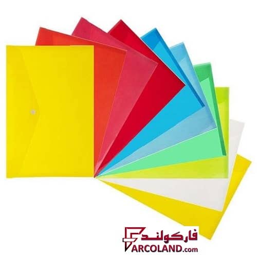پوشه پلاستیکی دکمه دار سایز A4 (پاکت)