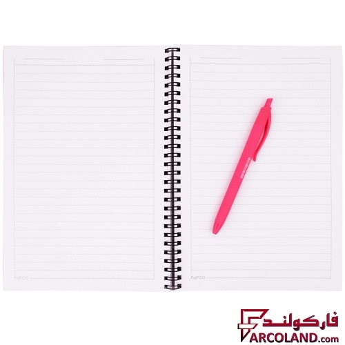خرید اینترنتی و قیمت دفتر فارسی 100 برگ سیمی پاپکو جلد طلقی شفاف مدل Papco NB-604